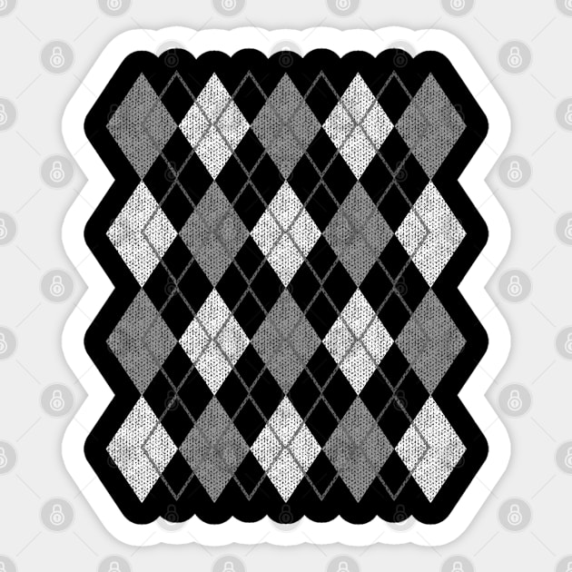 Grey Argyle Sweater Pattern Sticker by Muzehack